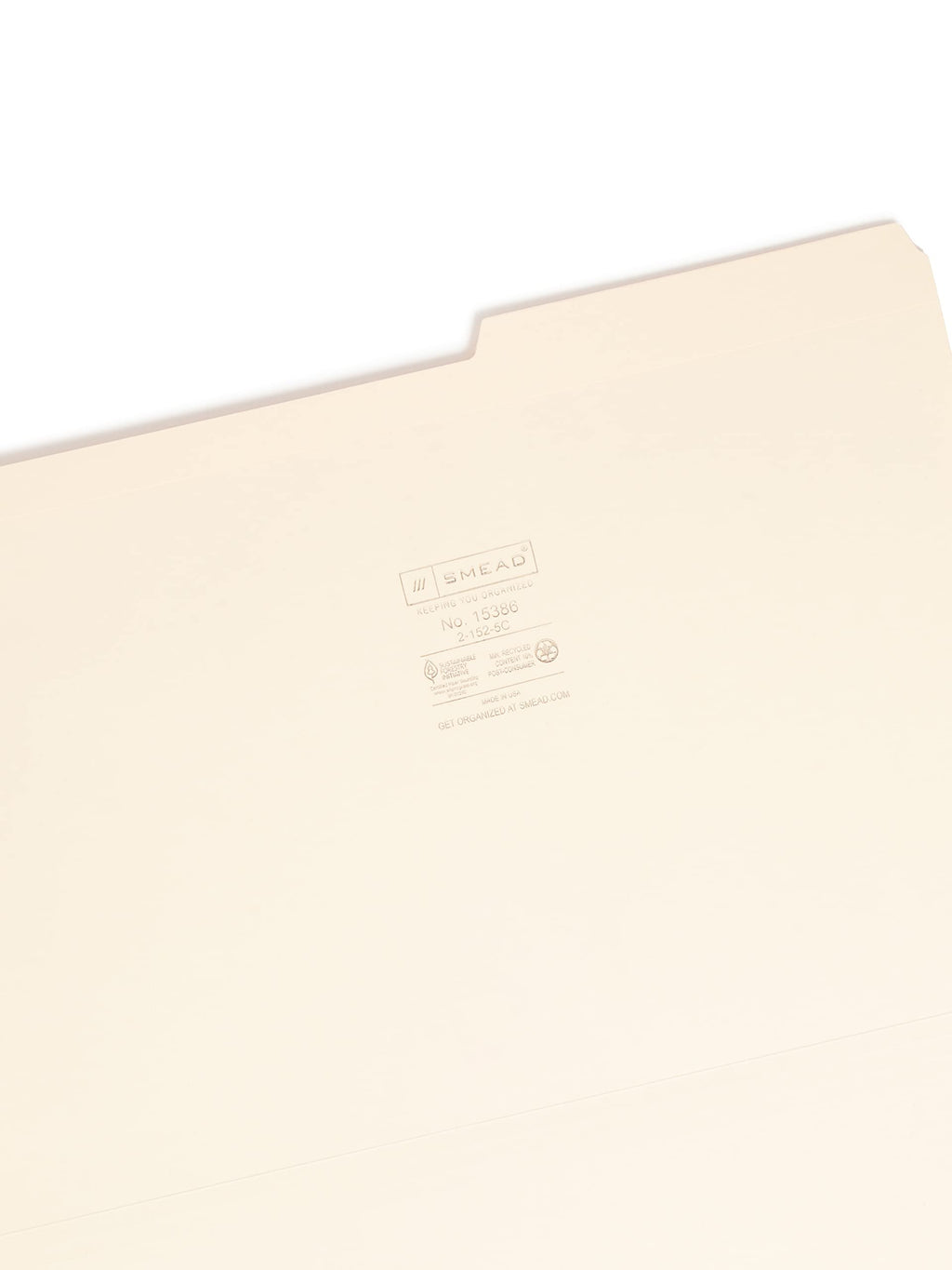 Smead File Folder, Reinforced 1/3-Cut Tab, Center Position, Legal Size, Manila, 100 per Box (15336)