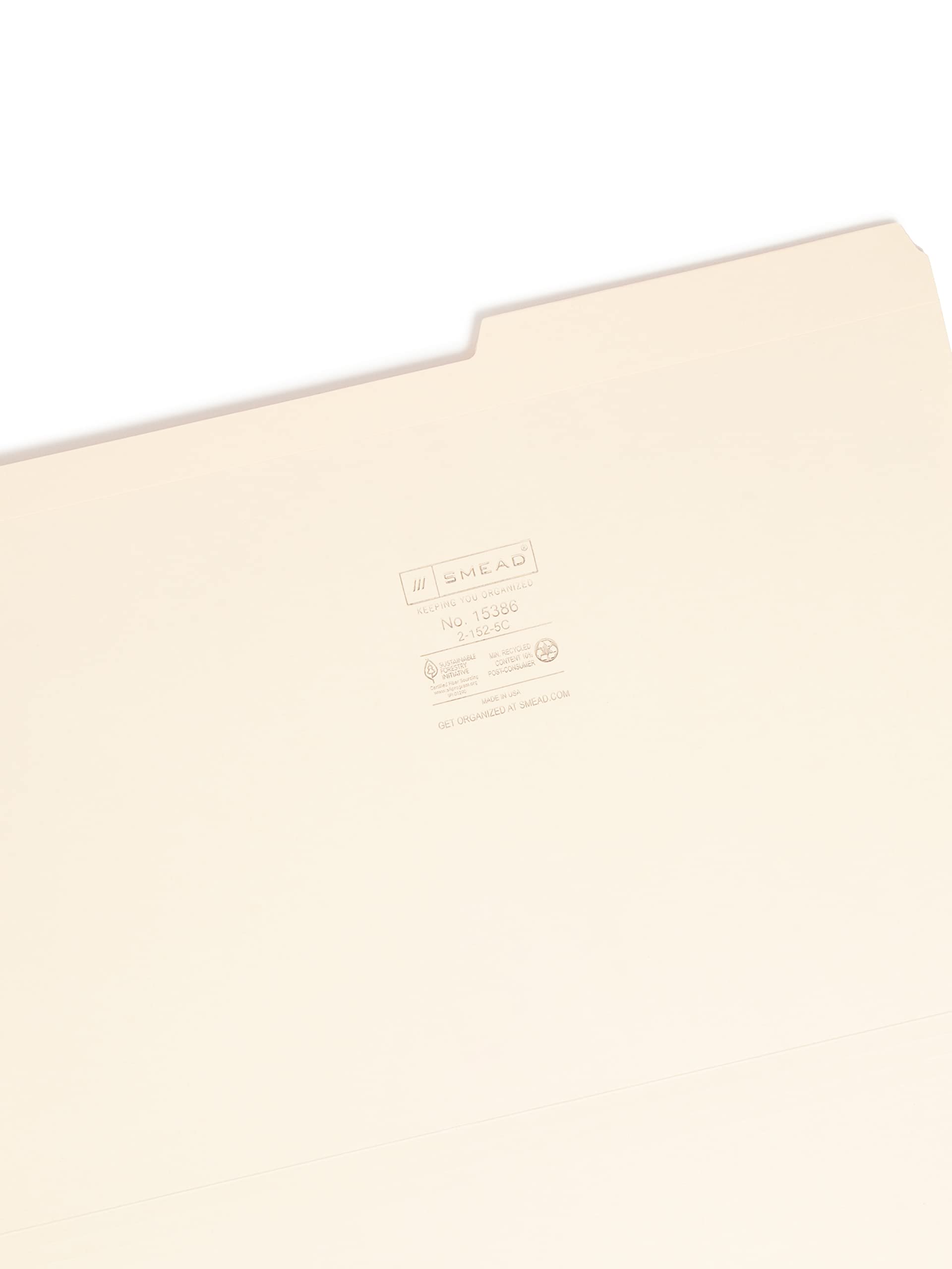 Smead File Folder, Reinforced 1/3-Cut Tab, Center Position, Legal Size, Manila, 100 per Box (15336)