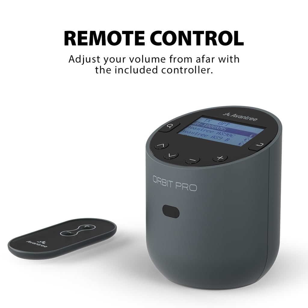 Avantree Orbit Bluetooth 5.0 Audio Transmitter for TV with 5.1 Surround Sound Passthrough Support, Class 1 Long Range, LED Display, Dual Link, 100% TV Compatibility Delivers No Lip sync Delay