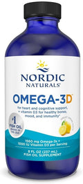 Nordic Naturals Omega-3D, Lemon Flavor - 8 oz - 1560 mg Omega-3 + 1000 IU Vitamin D3 - Fish Oil - EPA & DHA - Immune Support, Brain & Heart Health, Healthy Bones - Non-GMO - 48 Servings
