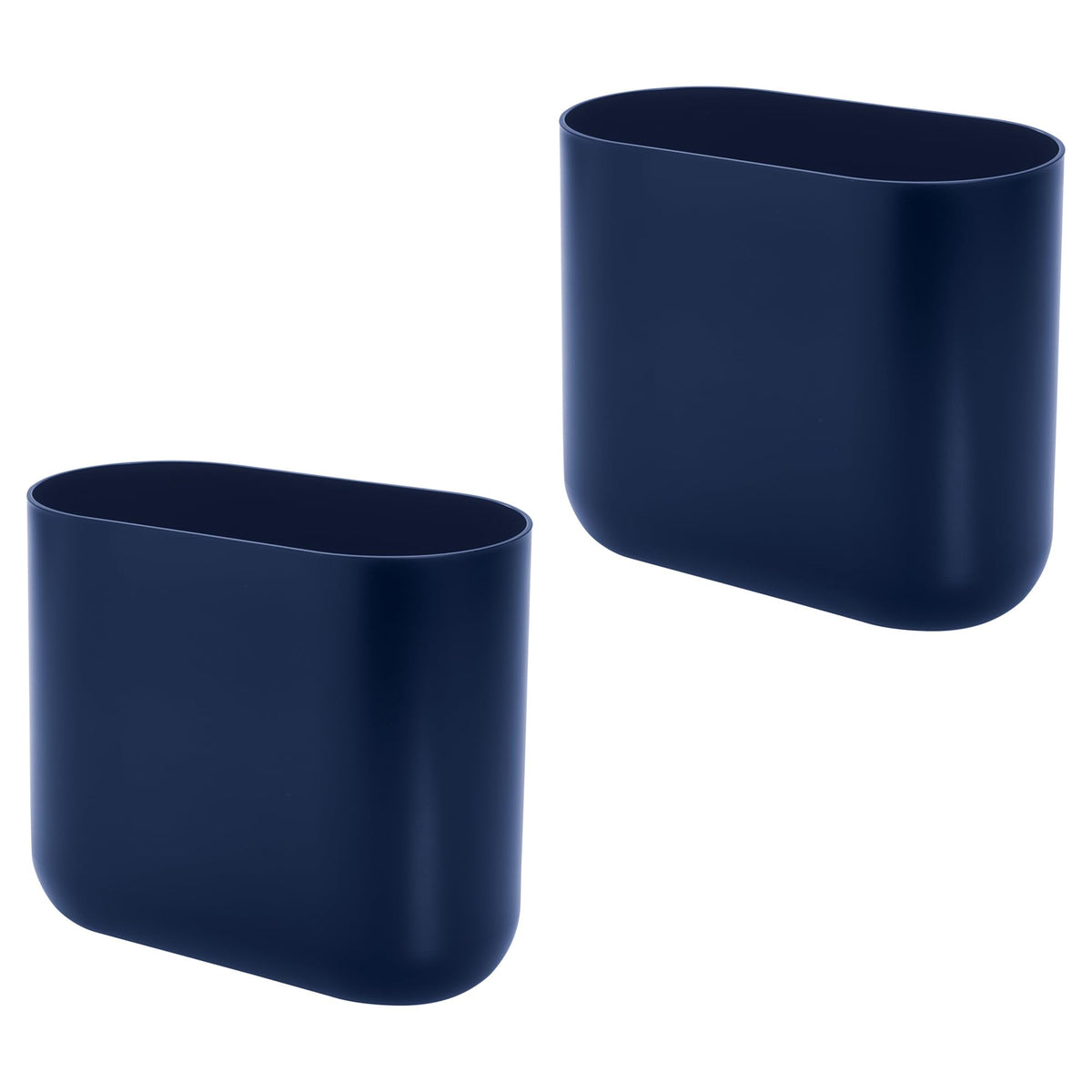 iDesign Small Slim Plastic Bathroom Trash Can, Black | Garbage Can for Bedroom, Office, Desk, Dorm