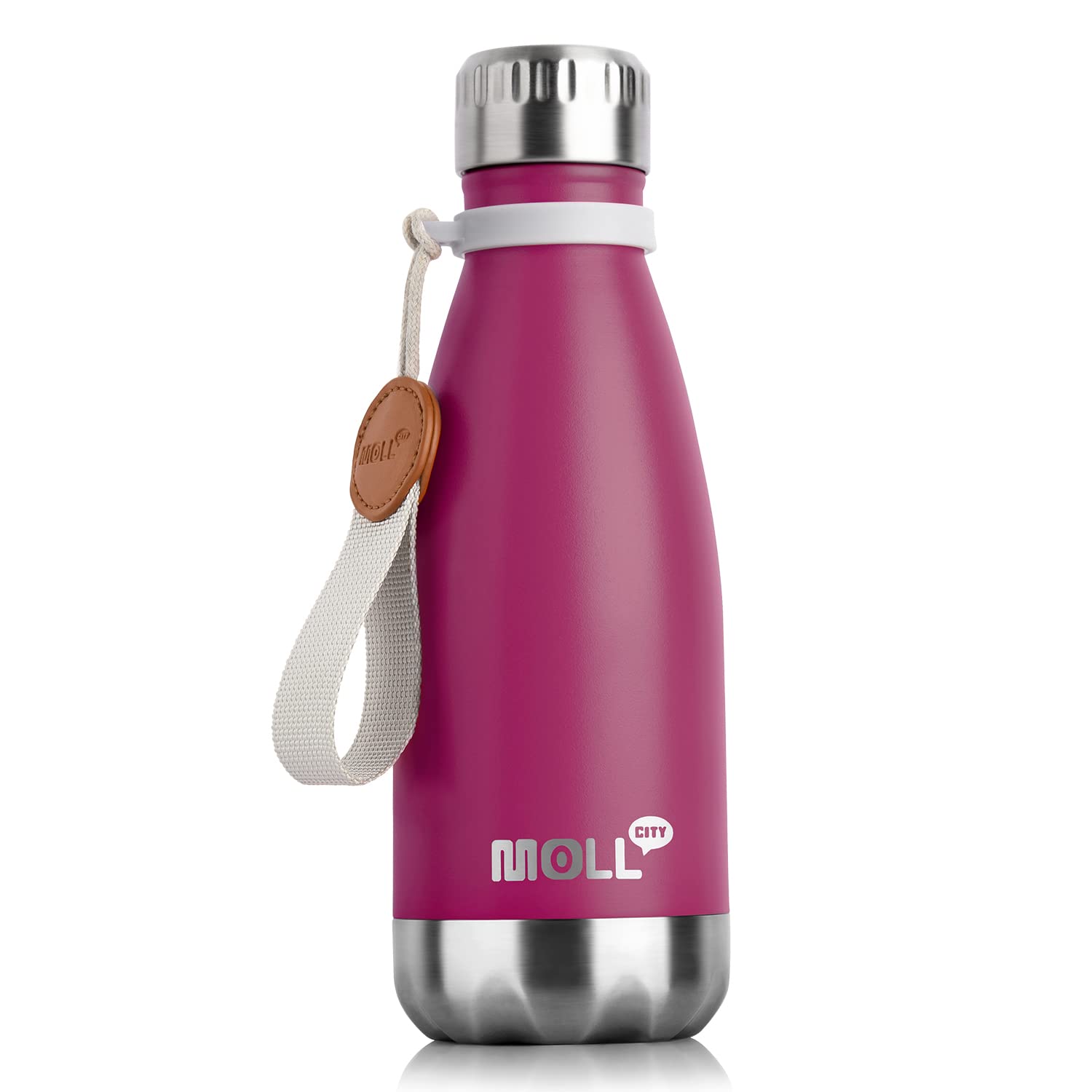 9 oz Water Bottle for Kids-Small Stainless Steel Water Bottle for School Vacuum Insulated Metal Leak Proof Cola Shape Water Flask for Boys Girls(Baby Blue)