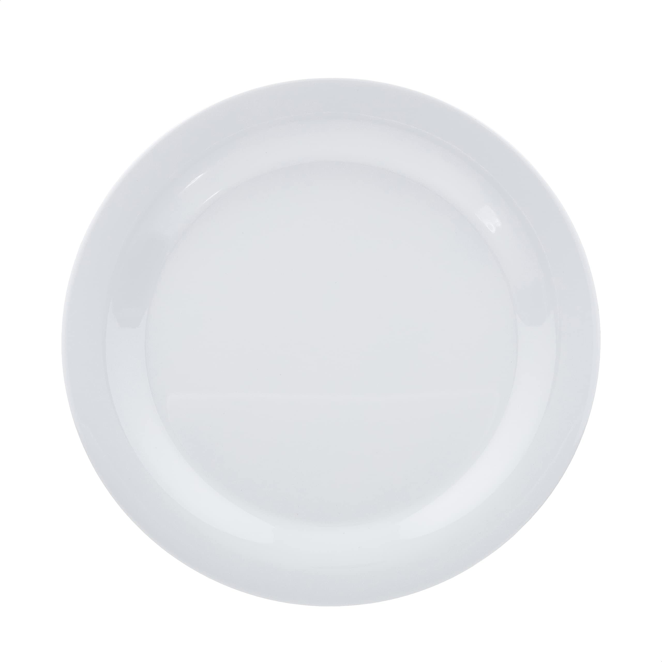 Amazon Basics Melamine Oval Serving Platter for Restaurants and Home, Dishwasher Safe, BPA Free, Break and Crack Resistant, Narrow Rim, 13" x 9.75", White, 6-Piece Set