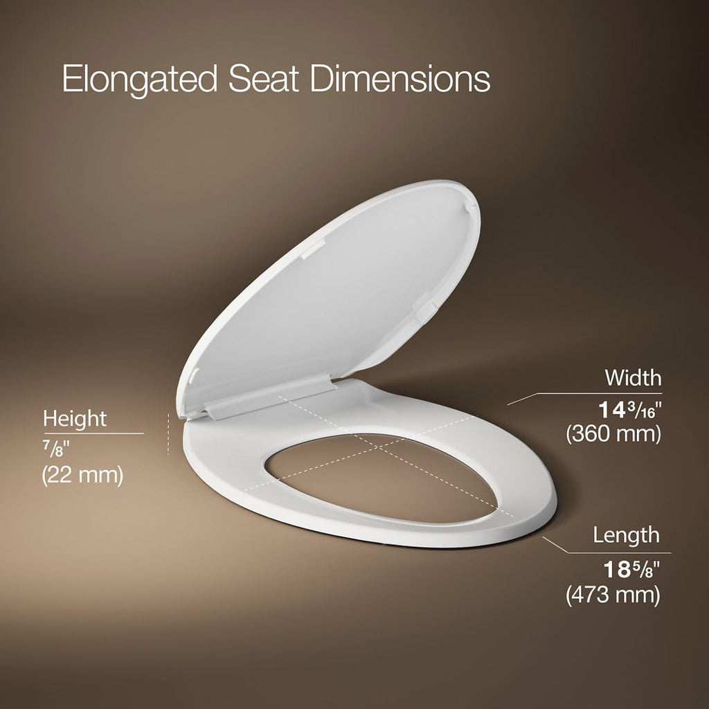KOHLER K-4775-0 Brevia Round Toilet Seat with Quick-Release Hinges And Quick-Attach Hardware For Easy Clean, White