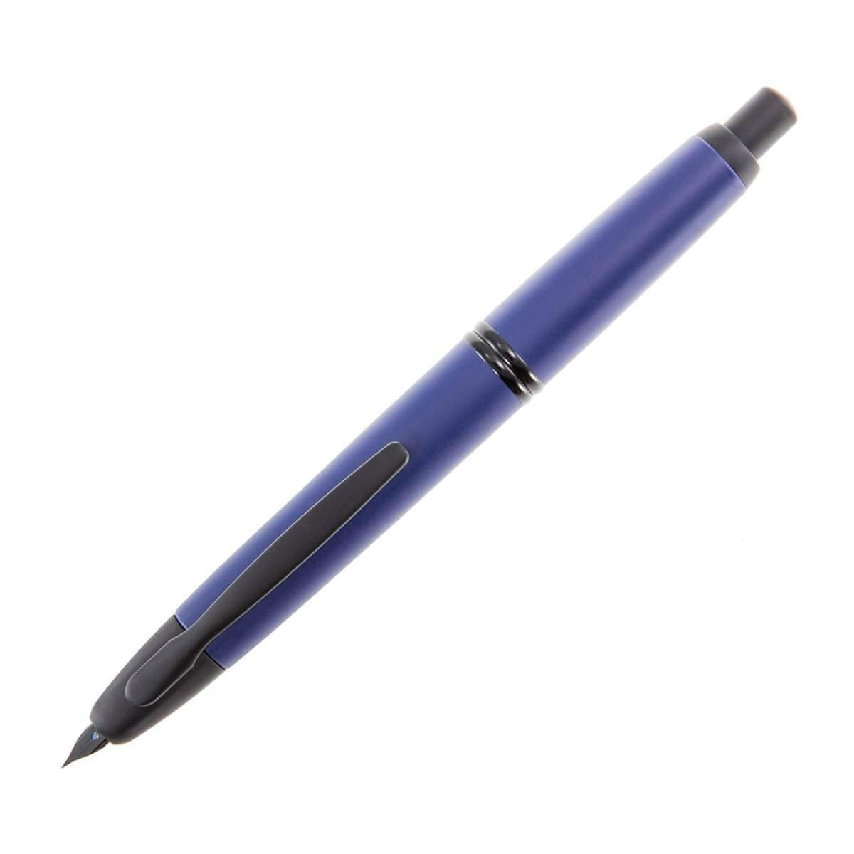 PILOT Vanishing Point Collection Refillable & Retractable Fountain Pen, Black Carbonesque Barrel with Rhodium Accents, Blue Ink, Medium Nib (60246)