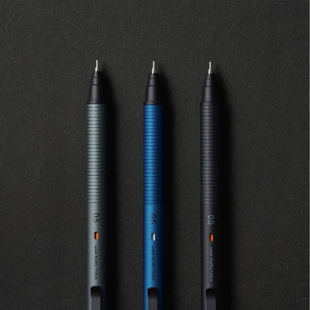 KURUTOGA Mitsubishi Pencil Mechanical Pencil Metal 0.5mm Nocturne Black M5KH1P.24 With Original Stylus Ballpoint Touch Pen