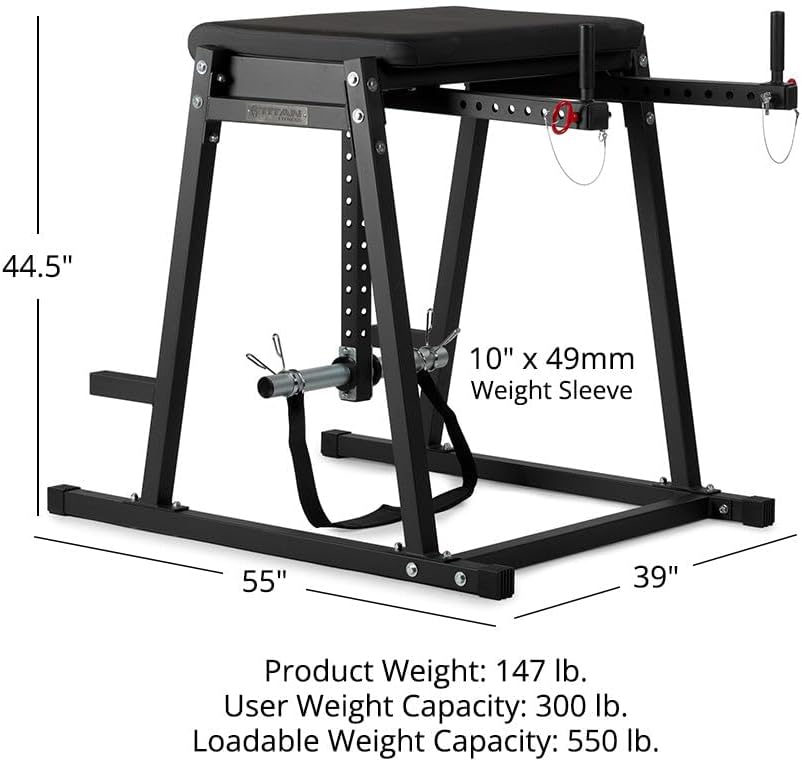 Titan Fitness Economy H-PND, Reverse Hyperextensions Lower Body Machine, Rated 550 LB, Specialty Home Gym Machine for Physical Therapy, Back Rehab Exercises, and Everyday Training