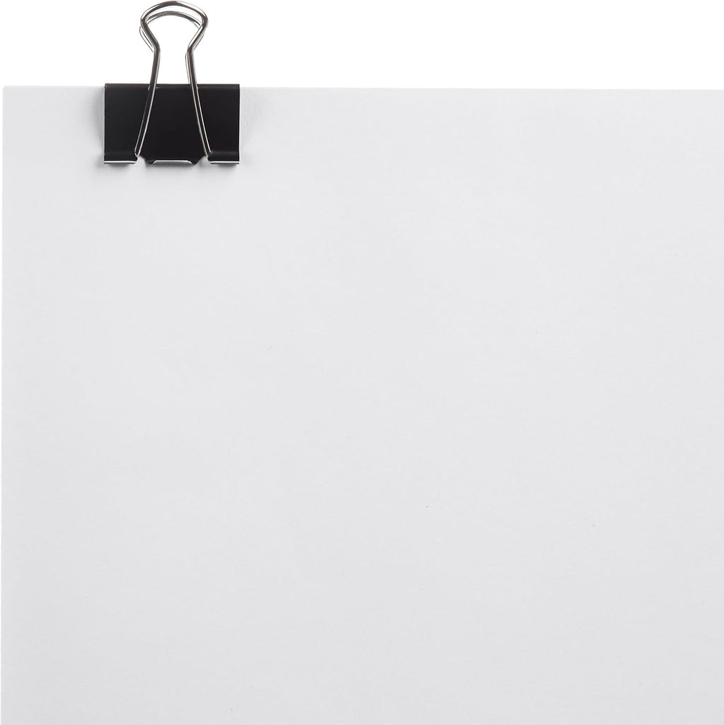 Amazon Basics Sturdy Binder Clips for Office Use, 96 Count, Medium, 1.25 in, Black (Pack of 12)
