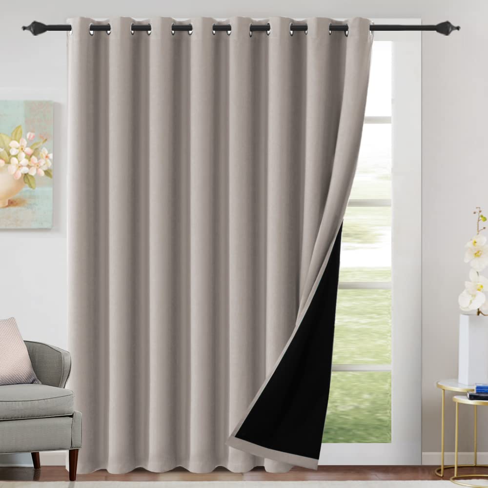 H.VERSAILTEX 100% Blackout Curtains Thermal Insulated Full Blackout Curtains for Living Room Energy Efficiency Window Drapes for Bedroom with Black Liners 1 Panel, 52x63 Inch, Burgundy