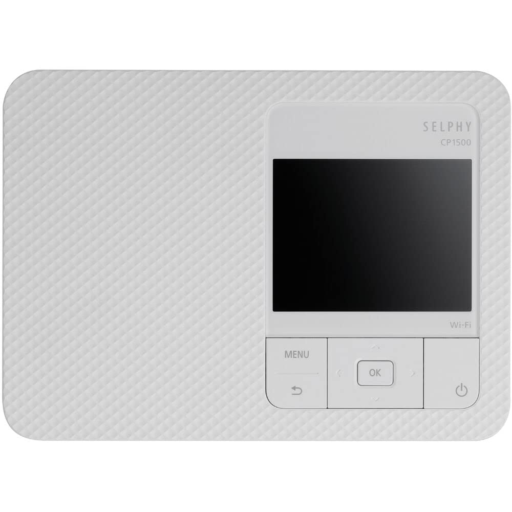 Canon SELPHY CP1500 Compact Photo Printer | Black with KP-108IN Color Ink and Paper Set (2 Items)