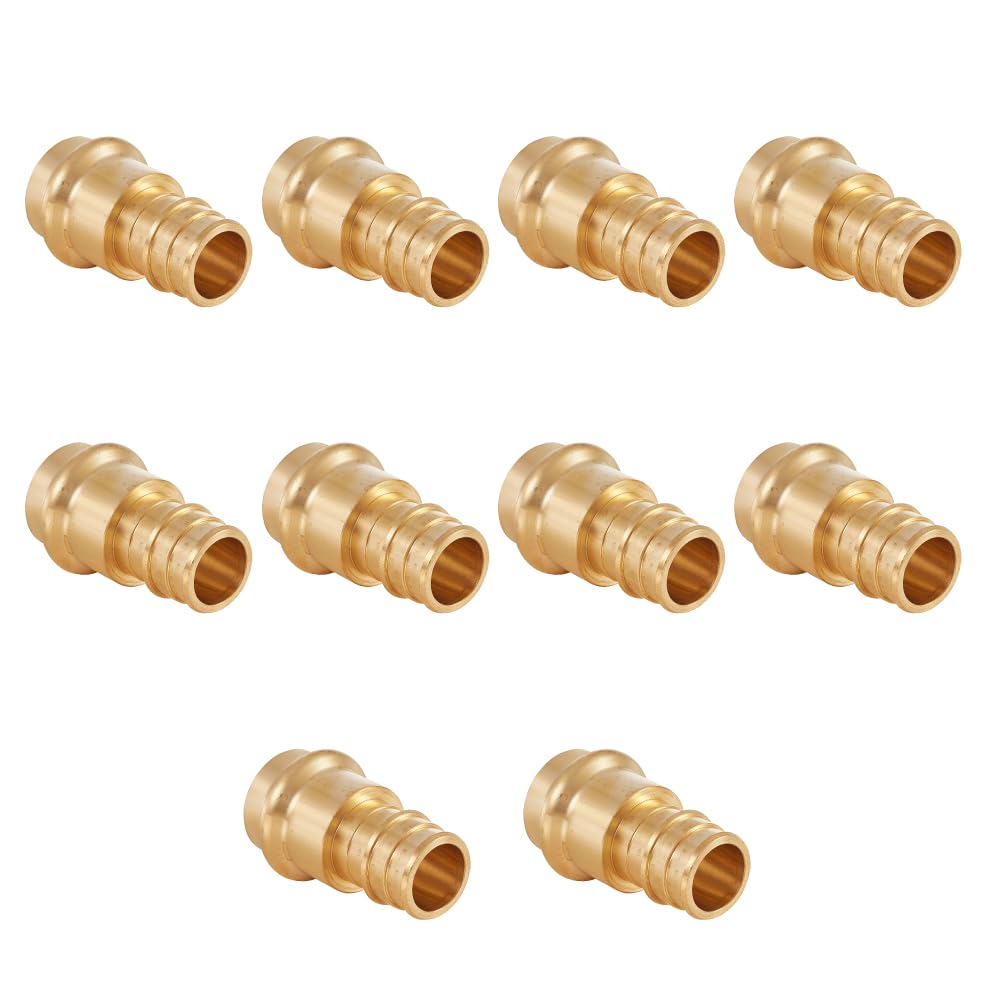 (Pack of 2) EFIELD 1" Copper Press X 1" PEX Crimp Coupling Brass Adapters For Copper and Pex Pipe Connection,(PEX1807388-2PCS)