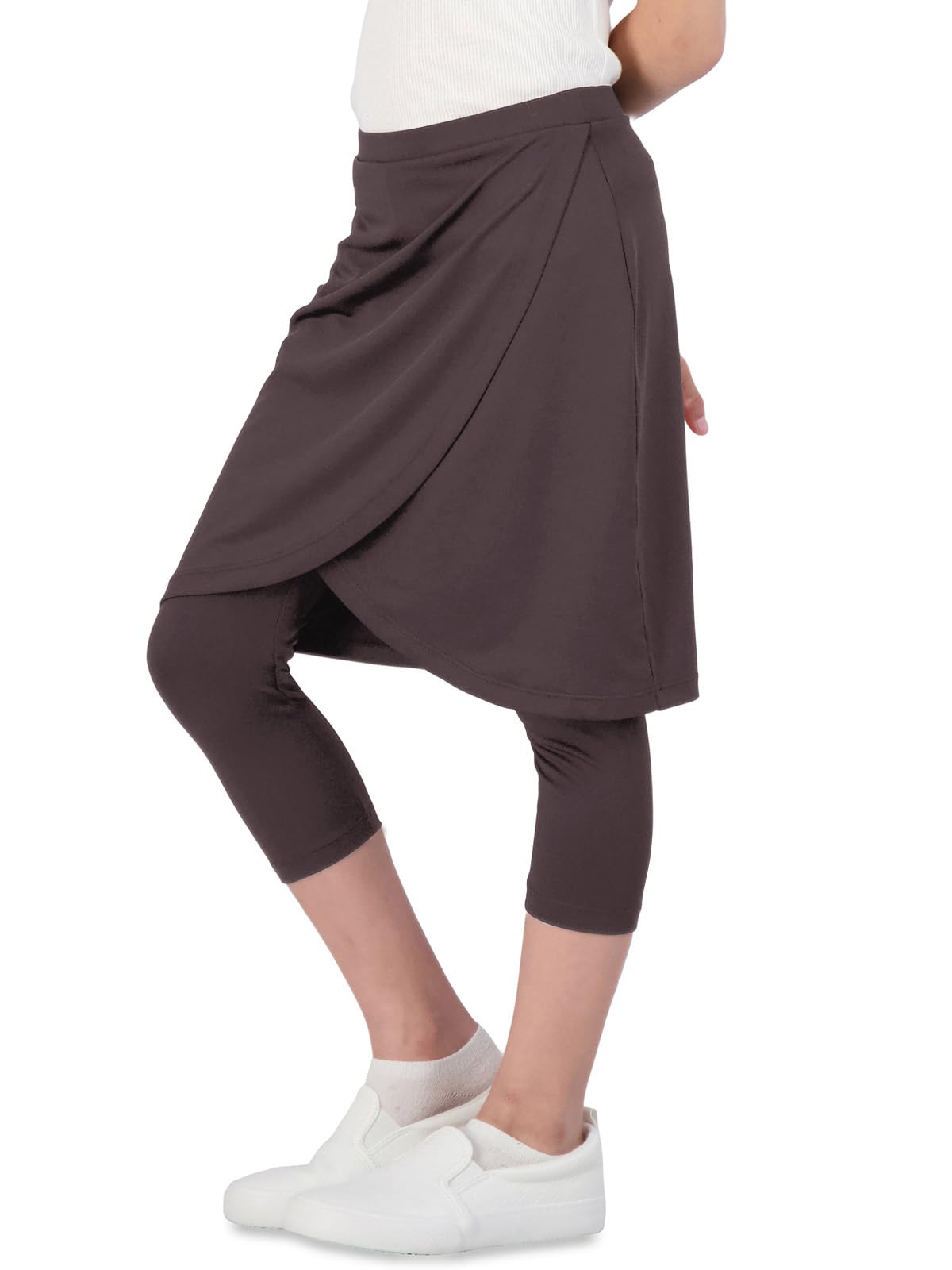 CharmWM Girls High Elastic Waist Capri Pants Kids Cute Active Golf Tennis Skorts Leggings Skirts Trousers