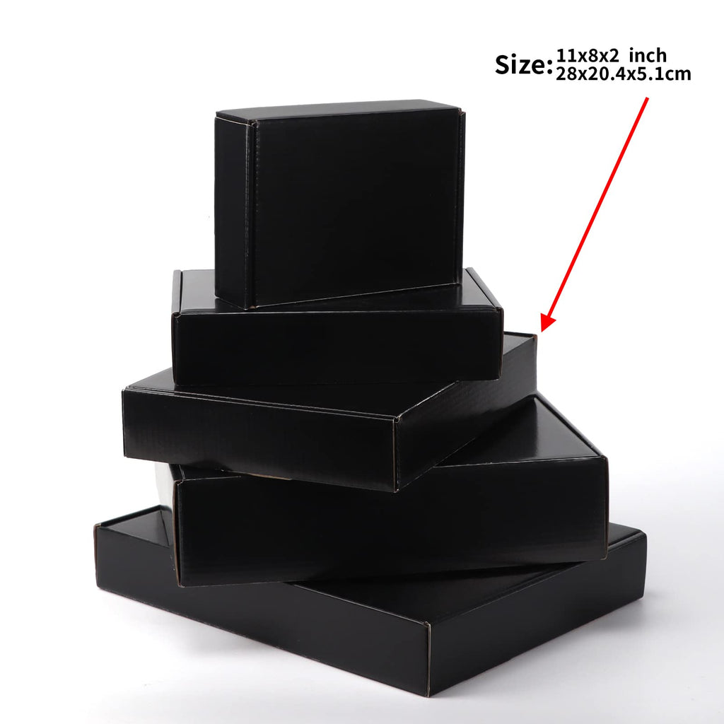 EXYGLO 40 Pack 6x4x3 Shipping Boxes, Black Corrugated Cardboard Boxes for Packaging Small Business, Moving, Shipping, Mailing, and Storing