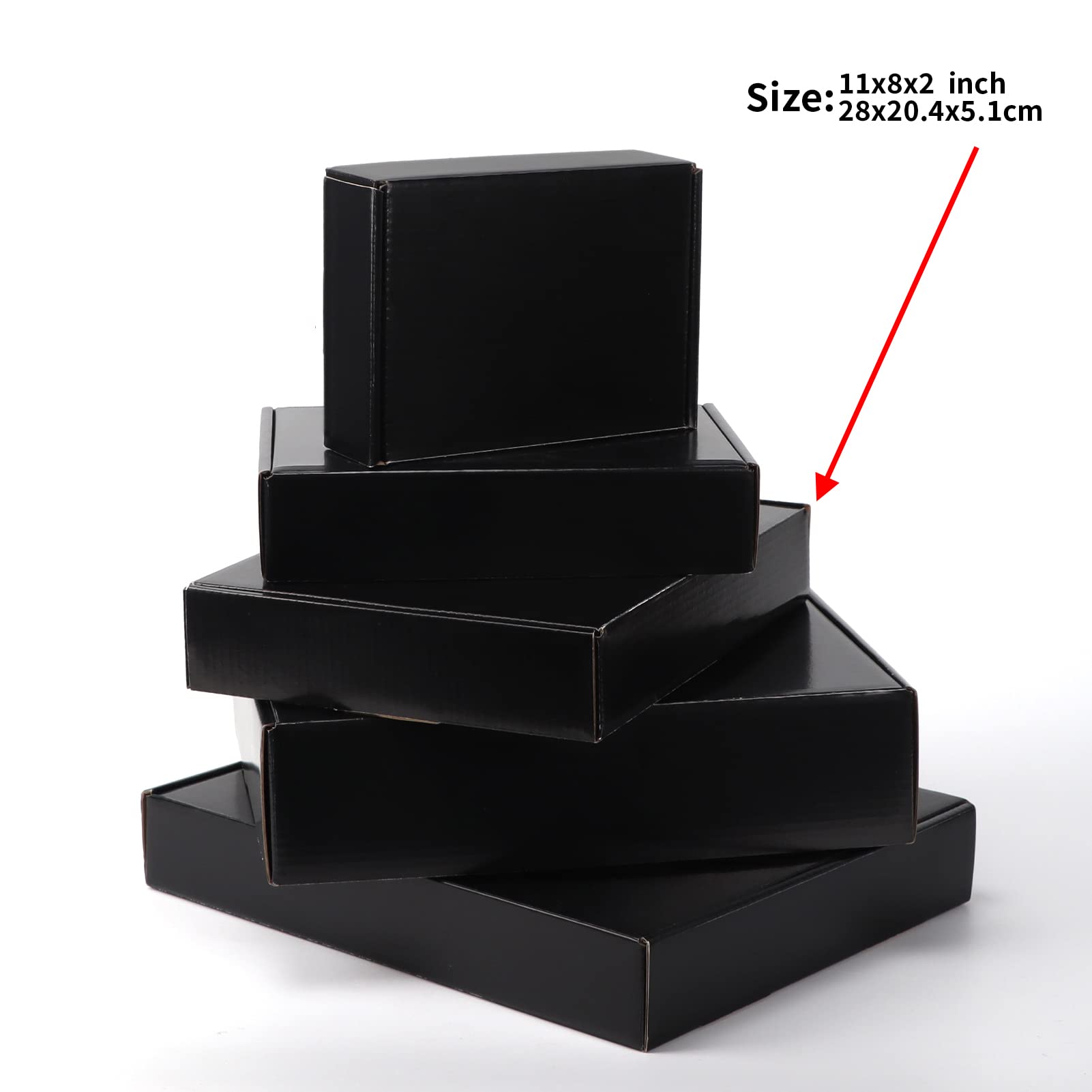 EXYGLO 40 Pack 6x4x3 Shipping Boxes, Black Corrugated Cardboard Boxes for Packaging Small Business, Moving, Shipping, Mailing, and Storing