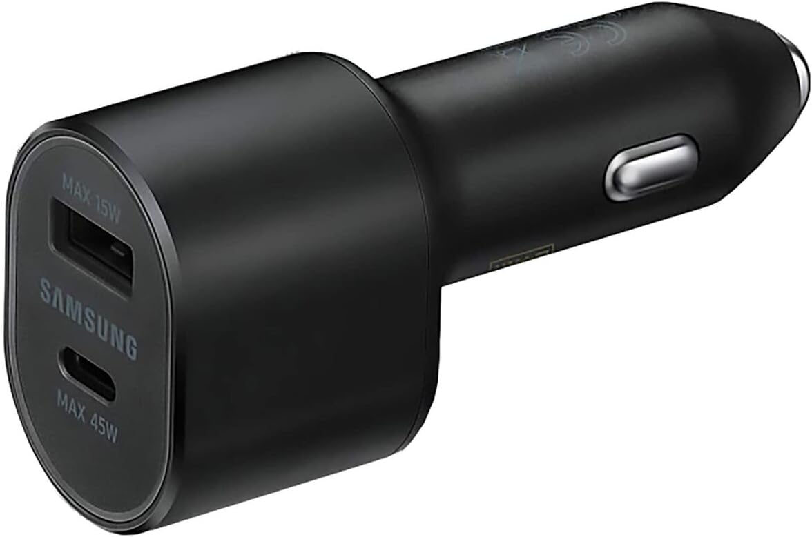 Samsung Super Fast Dual Car Charger (45W+15W) Dual Ports USB-C & USB-A - Black - EP-L5300XBEGWW