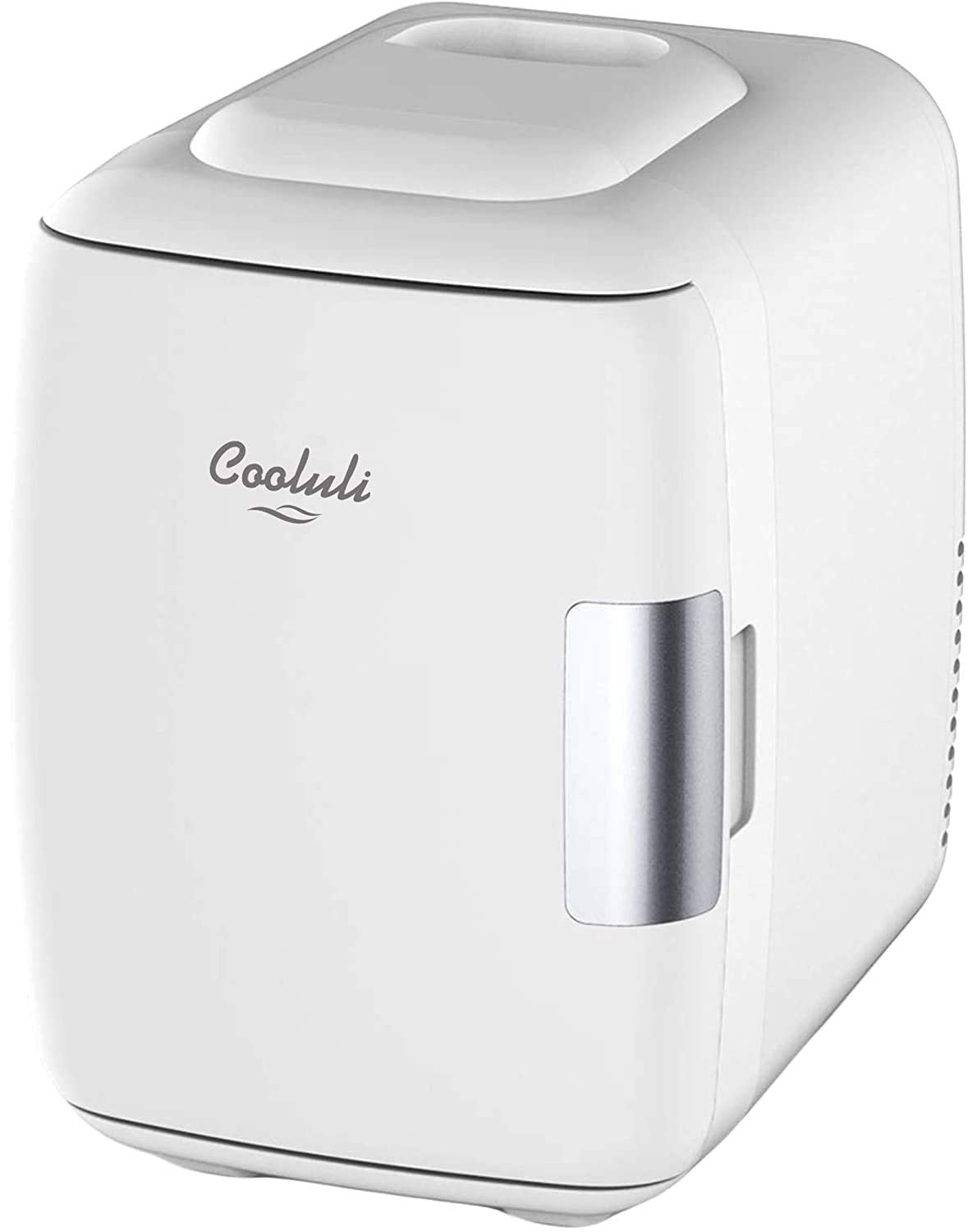 Cooluli Mini Fridge for Bedroom - Car, Office Desk & Dorm Room - Portable 4L/6 Can Electric Plug In Cooler & Warmer for Food, Drinks, Skincare Beauty & Makeup - 12v AC/DC & Exclusive USB Option, Black