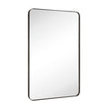 GRACTO 20x30 inch Brushed Nickel Stainless Steel Metal Framed Bathroom Mirror for Wall Mounted Rounded Rectangular Bathroom Vanity Mirror