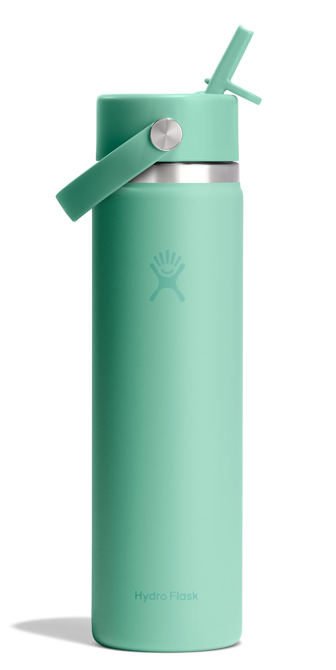 Hydro Flask Water Bottle - Insulated Stainless Steel - Wide Straw Lid, Non Spill, Leakproof in 24 Oz Forest Green Arc