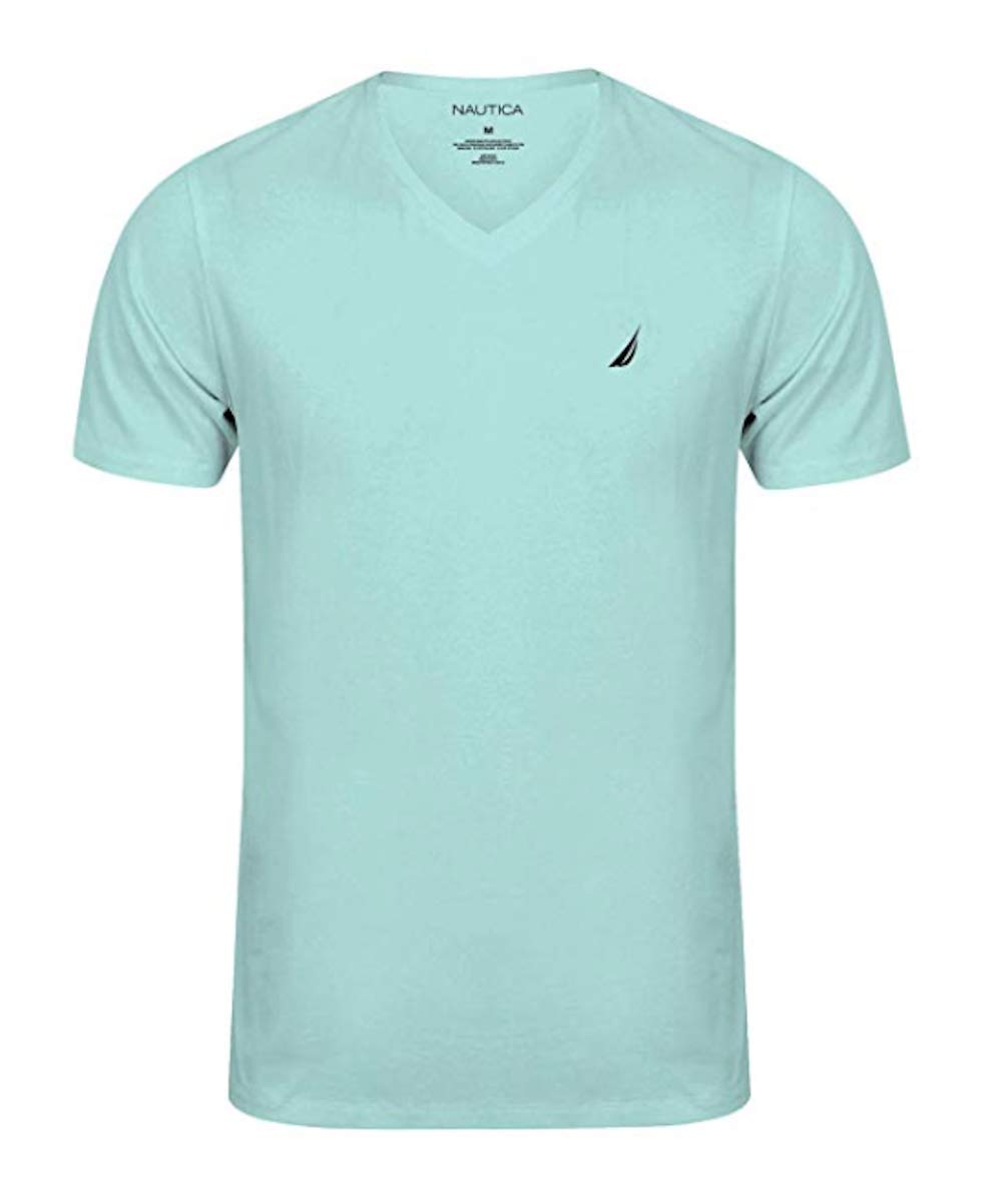 Nautica Mens Short Sleeve Solid Slim Fit V-Neck T-Shirt