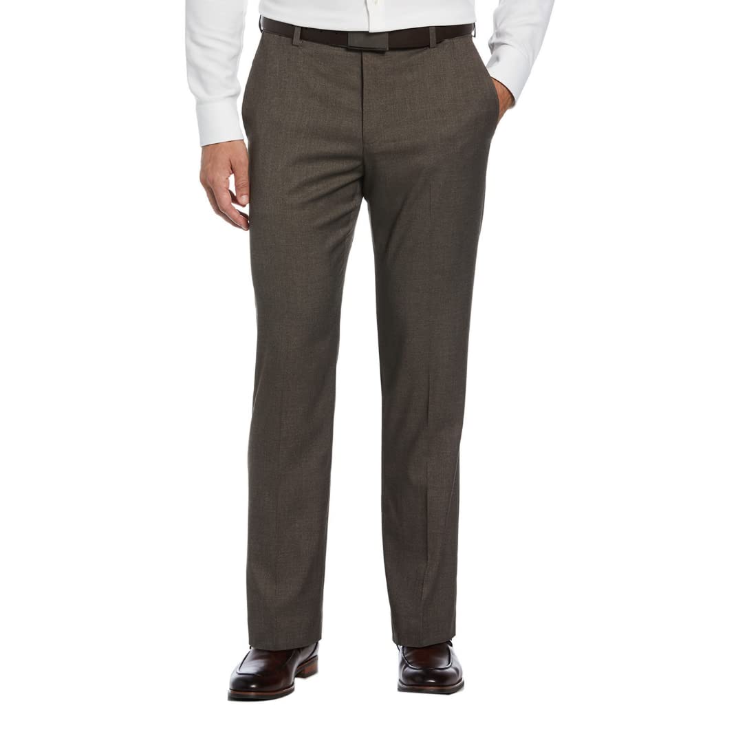 Savane Men's Performance Solid Non-iron Dress Pants With Expandable Waistband, 29"/30"/32" Inseams, Stretch Gabardine Fabric