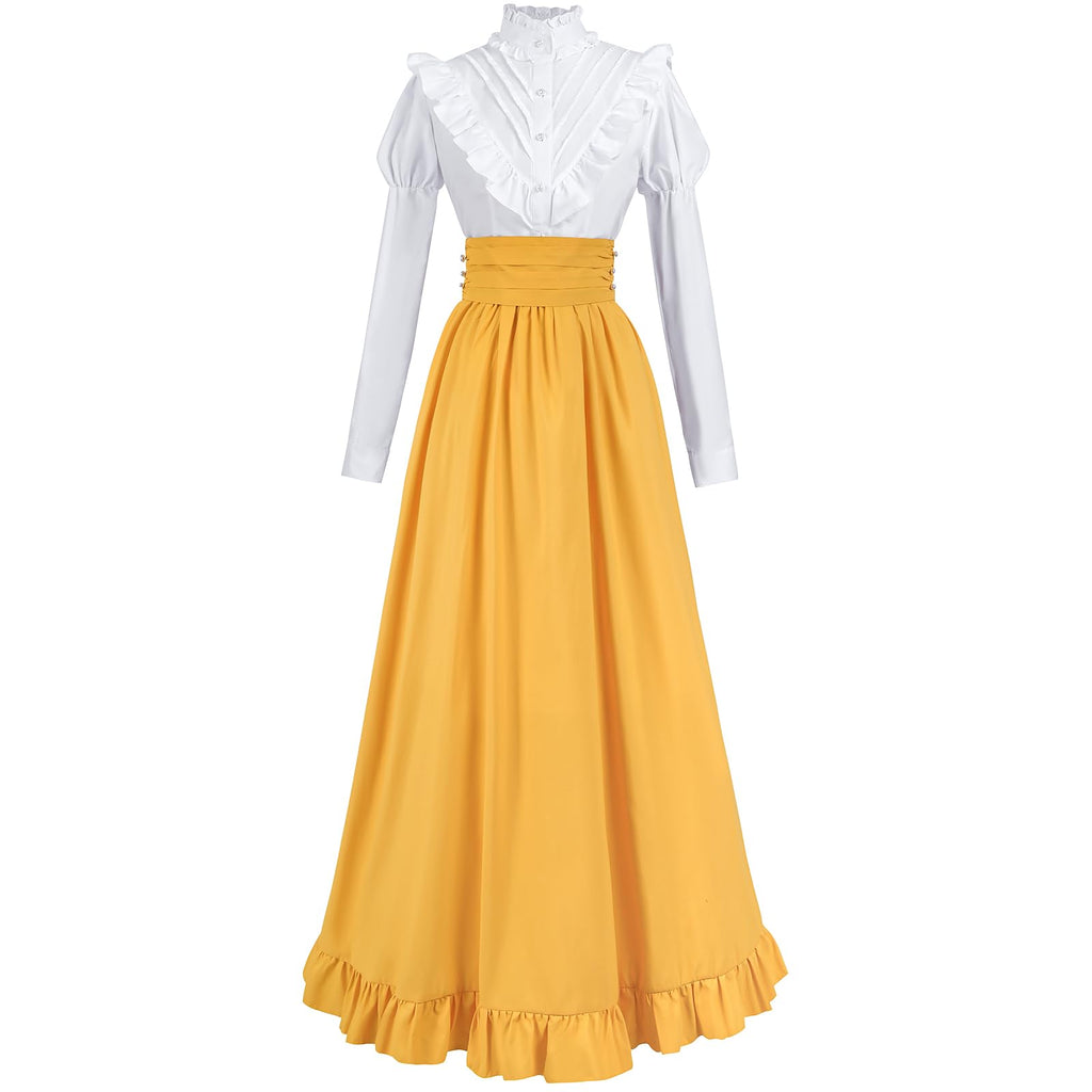 Victorian Dress for Women 2-Pieces 1800s Edwardian Dress Ball Gown Renaissance Costume