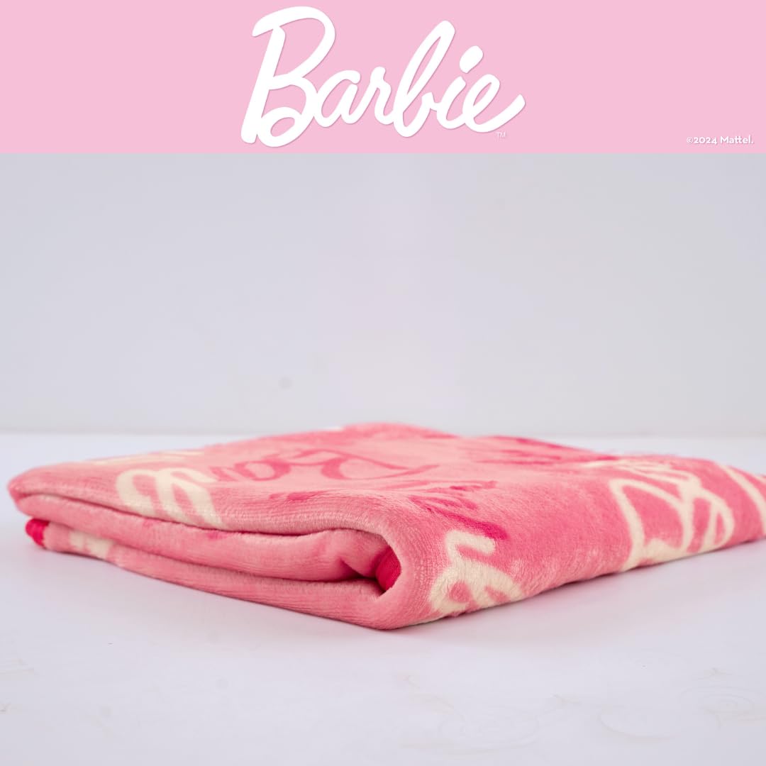 Barbie Kids Bedding Super Soft Cozy Silk Touch Throw, 40 in x 50 in, (Officially Licensed Product) By Franco