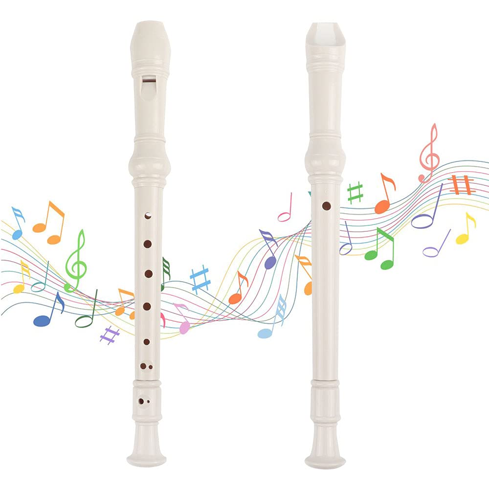 Mr.Power Maple Wooden Soprano Recorder, C Key German Style Fingering 8 Holes 2 Piece School-Approved Musical Instrument Pupil Student Educational (Wood Color)