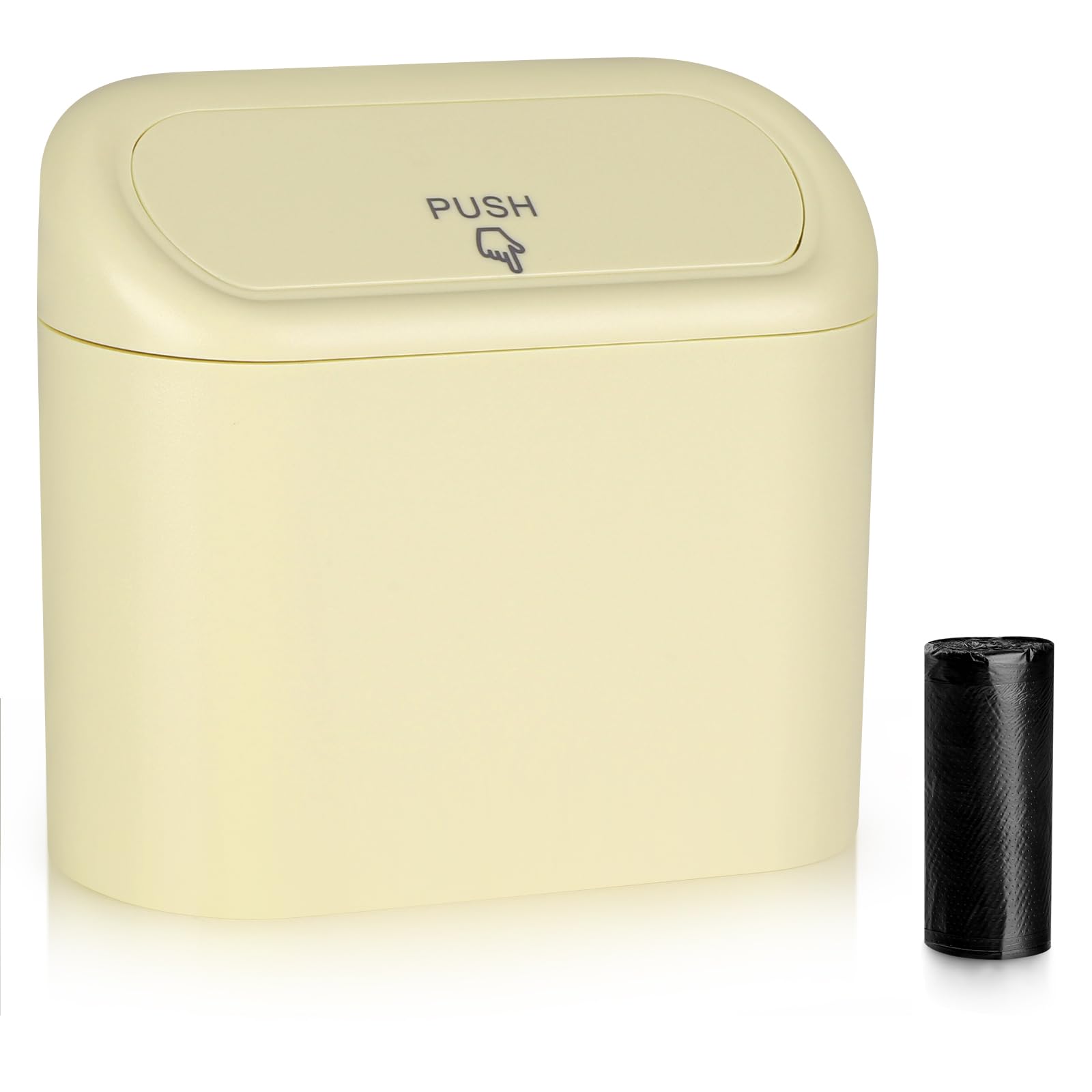 Accmor Car Trash Can with Lid, Mini Auto Dustbin Garbage Organizer with 30 Pcs Plastic Trash Bag, Automotive Garbage Container Bin for Vehicle, Home, Office