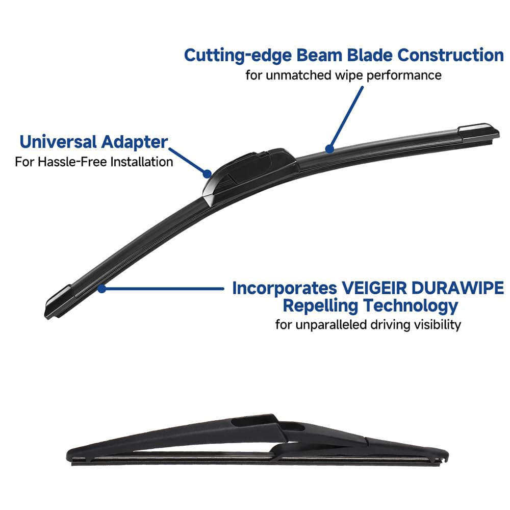 3 Pack Windshield Wiper Blades Compatible with Ford Escape 2008 2009 2010 2011 2012 Original Factory Quality Front Rear Wipers Blade Set for My Car - 20" 20" 12"