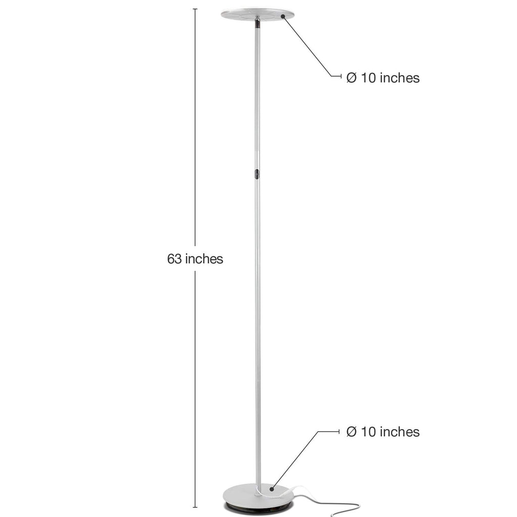 Brightech Sky LED Floor lamp, Torchiere Super Bright Floor Lamp for Living Room Decor & Office - Dimmable, Tall Standing Lamp with Warm Light for Bedroom & Reading - Bronze