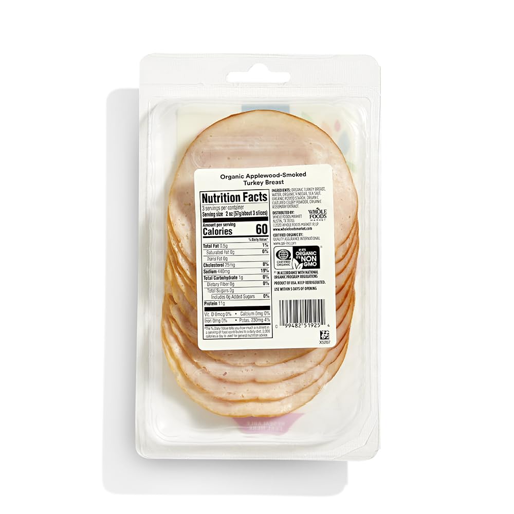 365 by Whole Foods Market Organic Applewood Smoked Sliced Turkey, 6 OZ