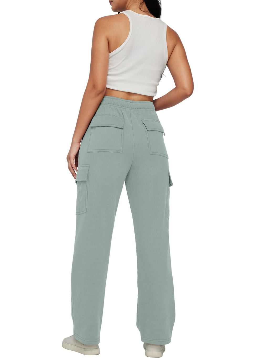 AUTOMET Womens Cargo Sweatpants Baggy Fleece High Waisted Joggers Sweat Pants Athletic Pants