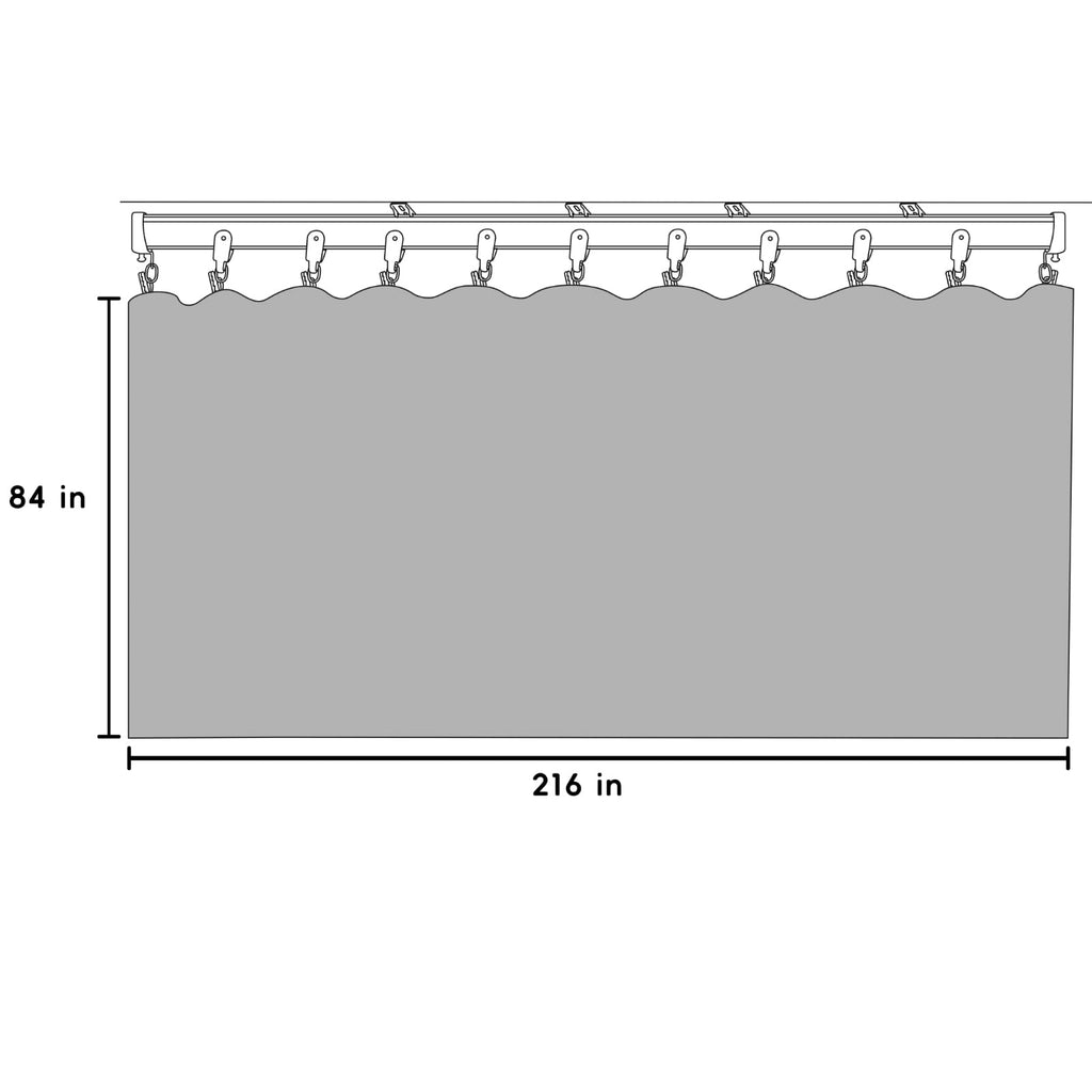 Room Divider Blackout Curtains Flexible Sliding Tracks Sets Ceiling Mounted Rod Window Curtain Privacy Separation for Bedroom Living Rooms,1 Panel Beige Drape and Black Track Set-W108xH72 in