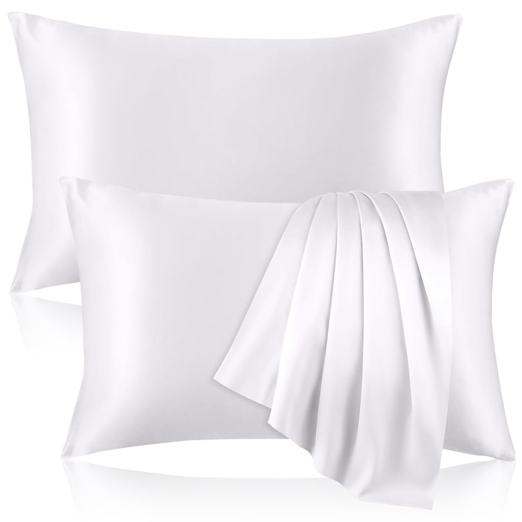 2 Pack 100% Pure Silk Pillowcase for Hair and Skin, Both Sides Mulberry Silk Pillowcases with Hidden Zipper, Cooling Pillowcase 19 Momme, 600 Thread Silk Pillow Cases Standard Size, Apricot