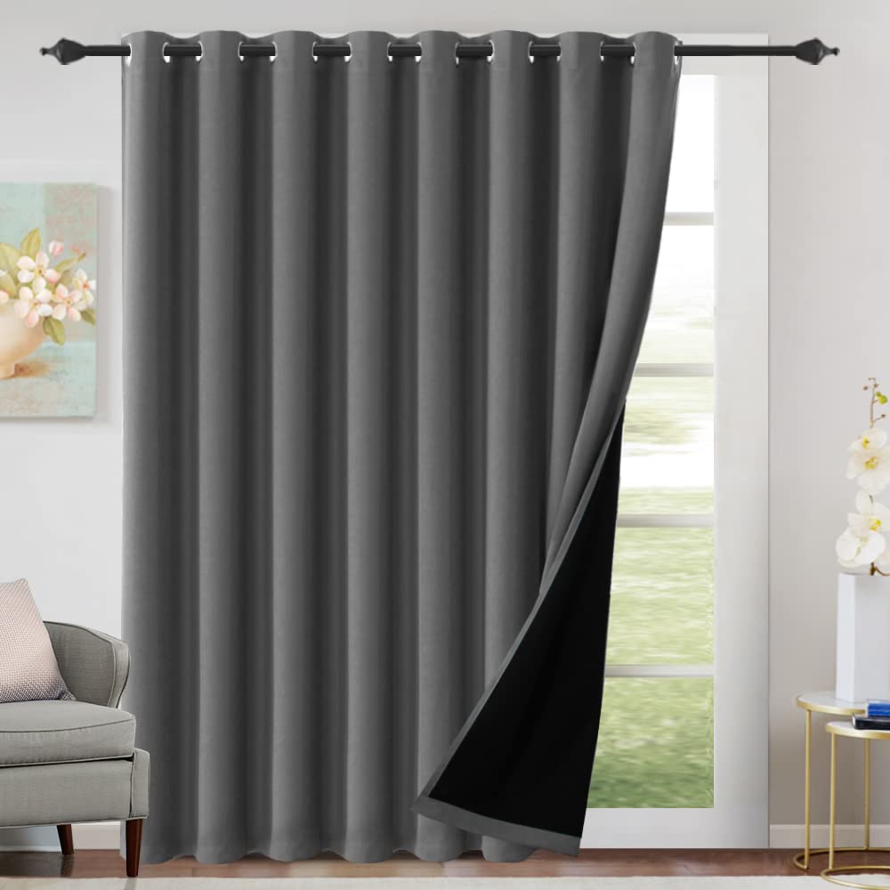H.VERSAILTEX 100% Blackout Curtains Thermal Insulated Full Blackout Curtains for Living Room Energy Efficiency Window Drapes for Bedroom with Black Liners 1 Panel, 52x63 Inch, Burgundy