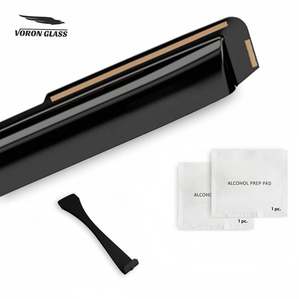 Voron Glass in-Channel Extra Durable Rain Guards for Trucks Chevrolet (Chevy) Silverado/GMC Sierra 2014-2018 Crew Cab, Window Deflectors, Vent Window Visors, 4 Pieces - 220009