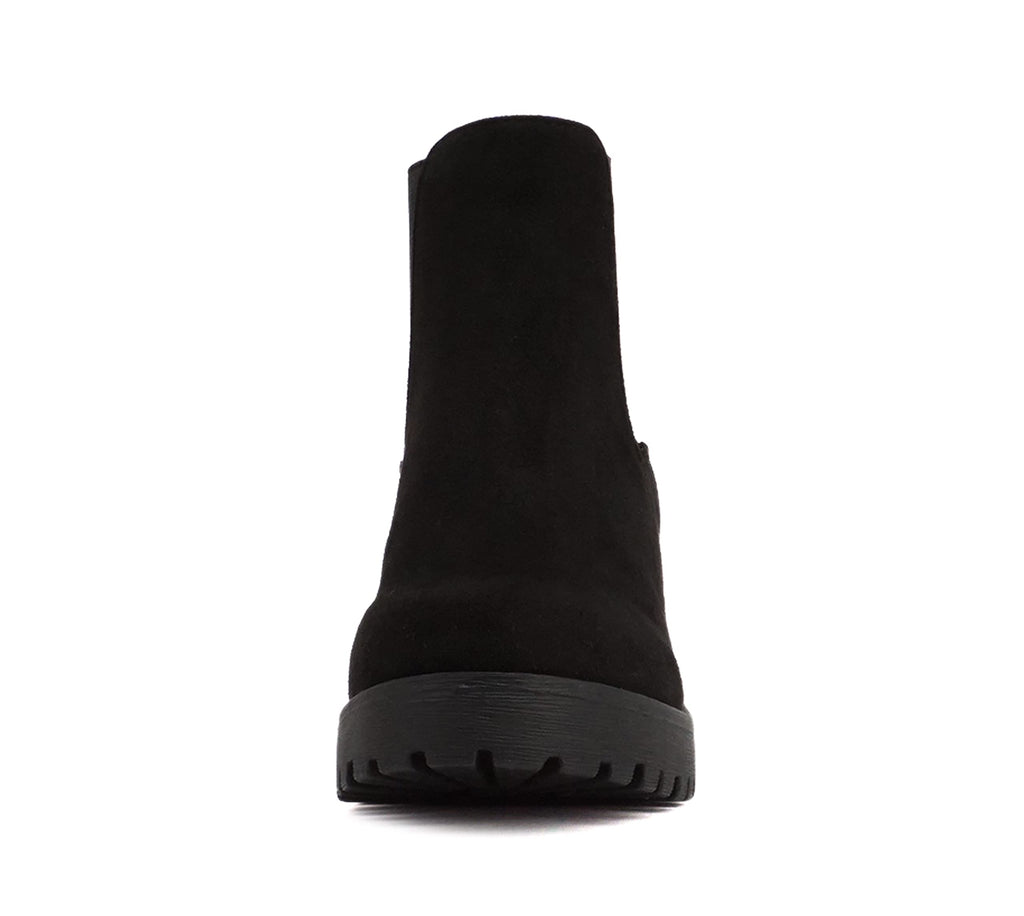 Soda Top Shoes Jaber Ankle Boot W Lug Sole Elastic Gore and Chunky Heel