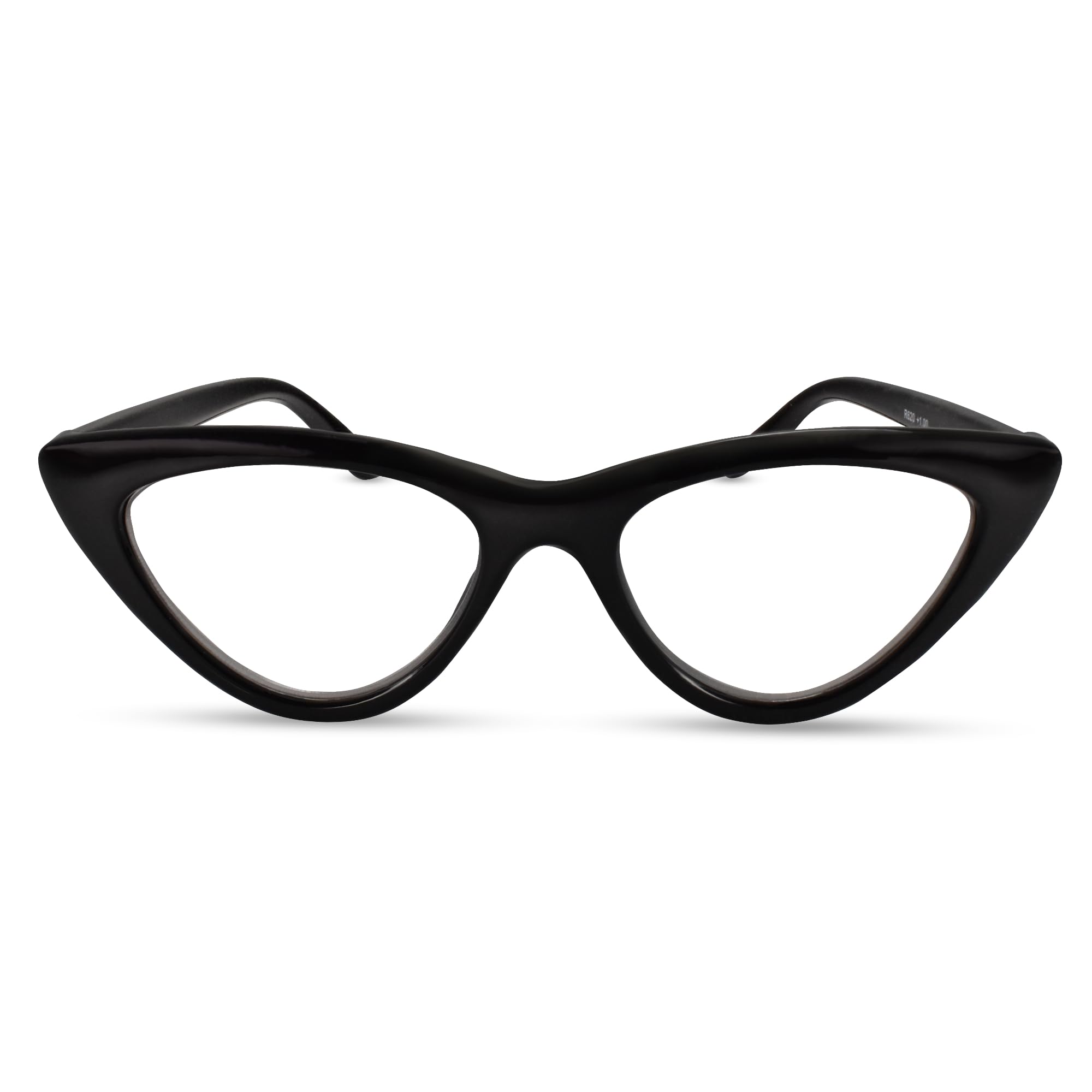 2SeeLife Premium Cat Eye TR-90 Reading Glasses for Women – Narrow–Medium Fit, Sturdy Frame, Spring Hinges, Stylish Readers, Black, +0.50