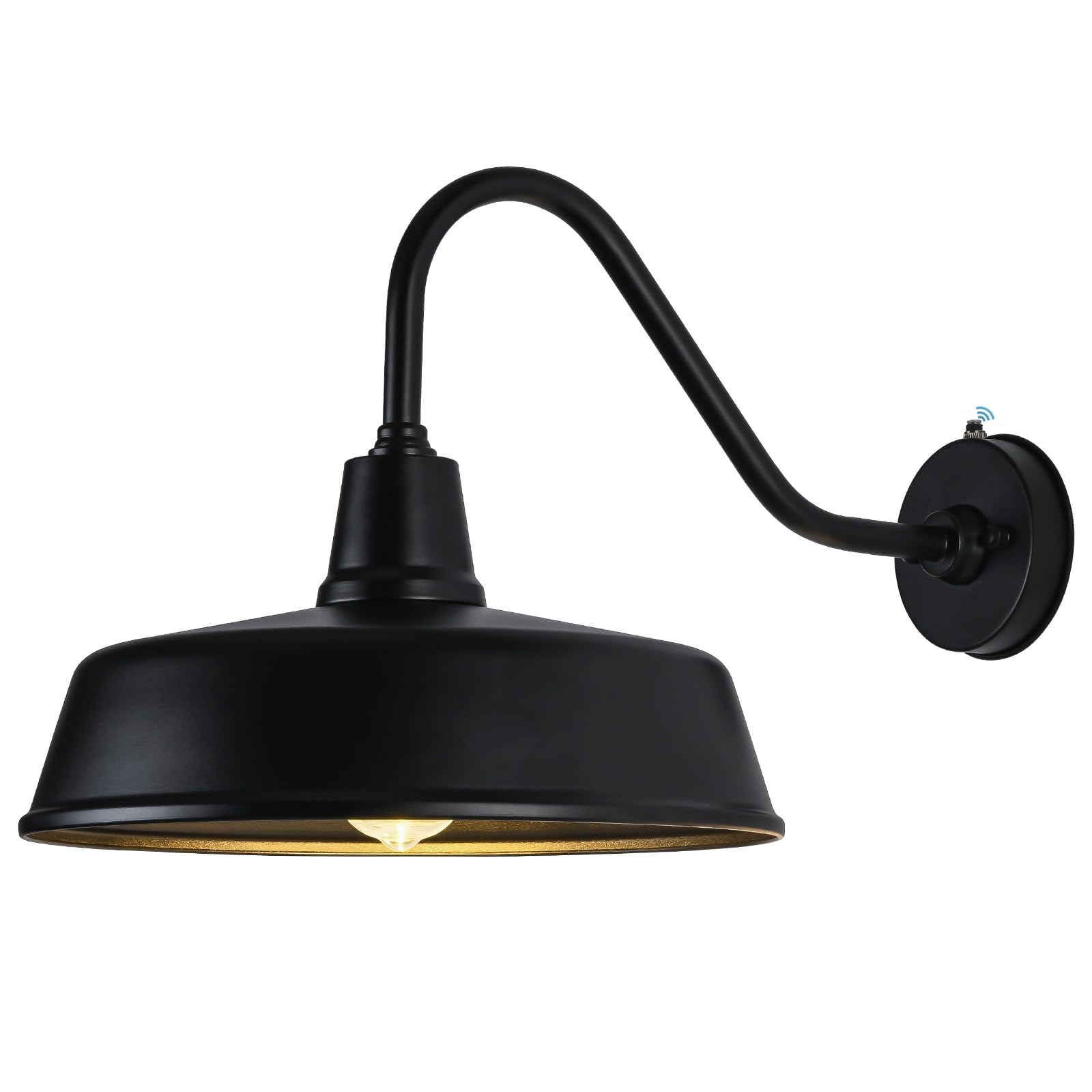 Barn Lights Outdoor Gooseneck Lighting, Dusk to Dawn Black Exterior Barn Lights for House, Farmhouse Wall Lighting Fixtures with Sensor for Porch Garage (1, 11" Diameter)