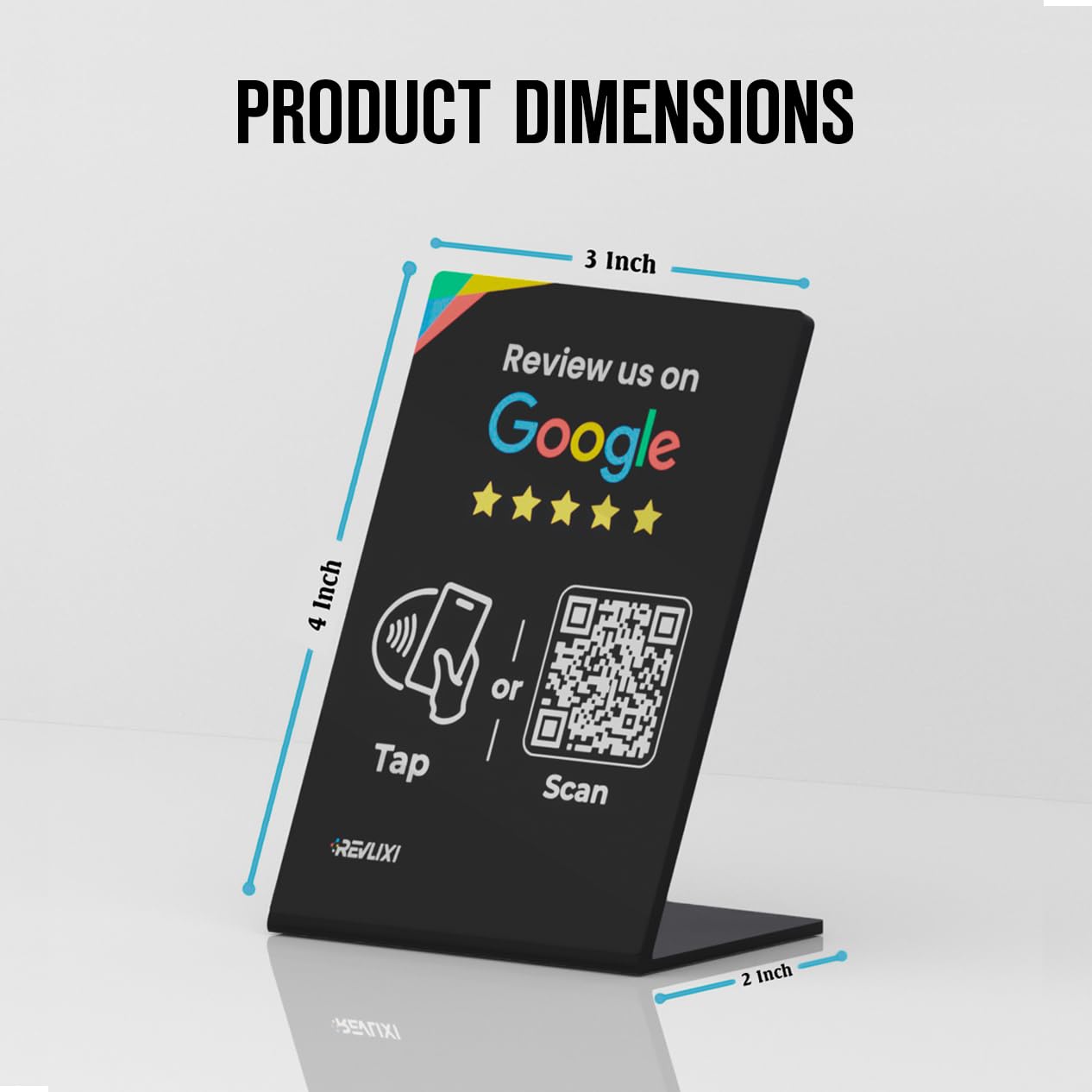 Google Review Stand -Boost Reviews w/Reusable Google Review Tap Card Stand & QR Code Stand- No App or Subscription - Android & iPhone Compatible-Boost Google Reviews for Online Growth