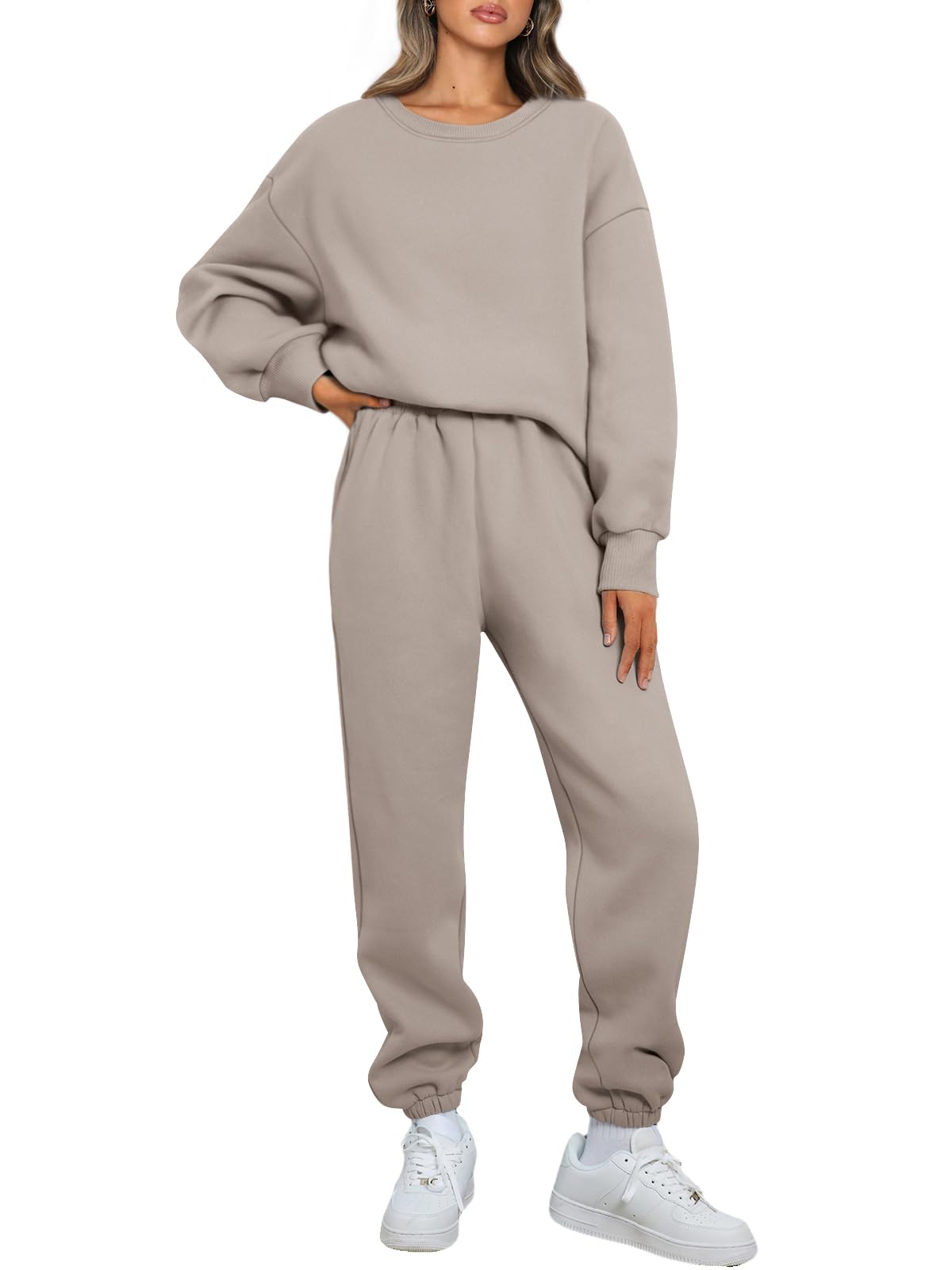 AUTOMET Womens 2 Piece Outfits Sweatsuit Lounge Sets Matching Sweat Set Pockets