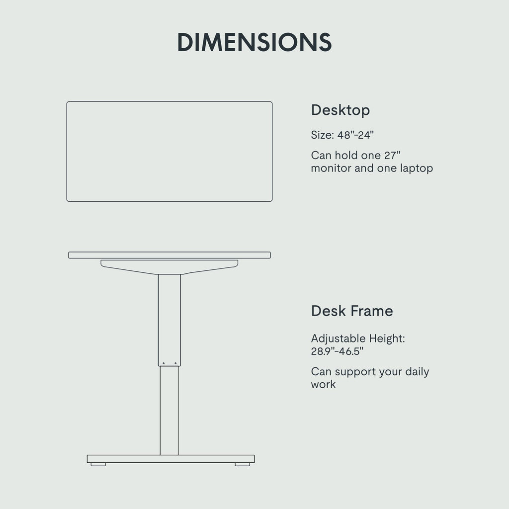 FLEXISPOT EN2 Whole-Piece Standing Desk with Clamp Power Strip, 40 x 24'' Electric Stand Up Height Adjustable Desk with Cable Management (Black Frame + 40" Black Top)