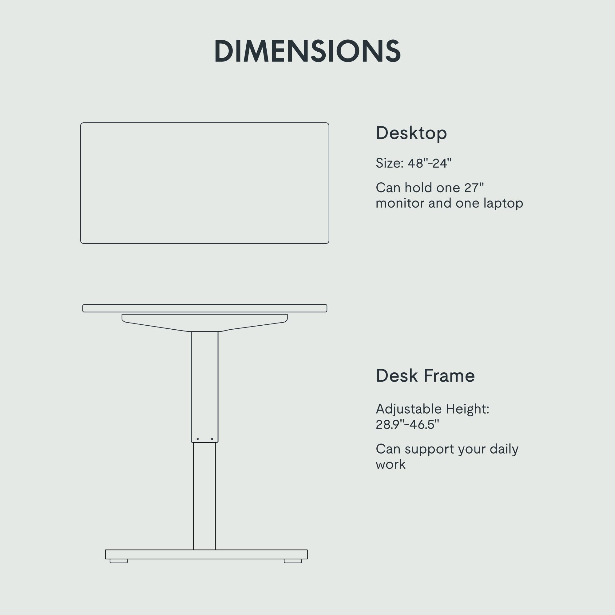 FLEXISPOT EN2 Whole-Piece Standing Desk with Clamp Power Strip, 40 x 24'' Electric Stand Up Height Adjustable Desk with Cable Management (Black Frame + 40" Black Top)