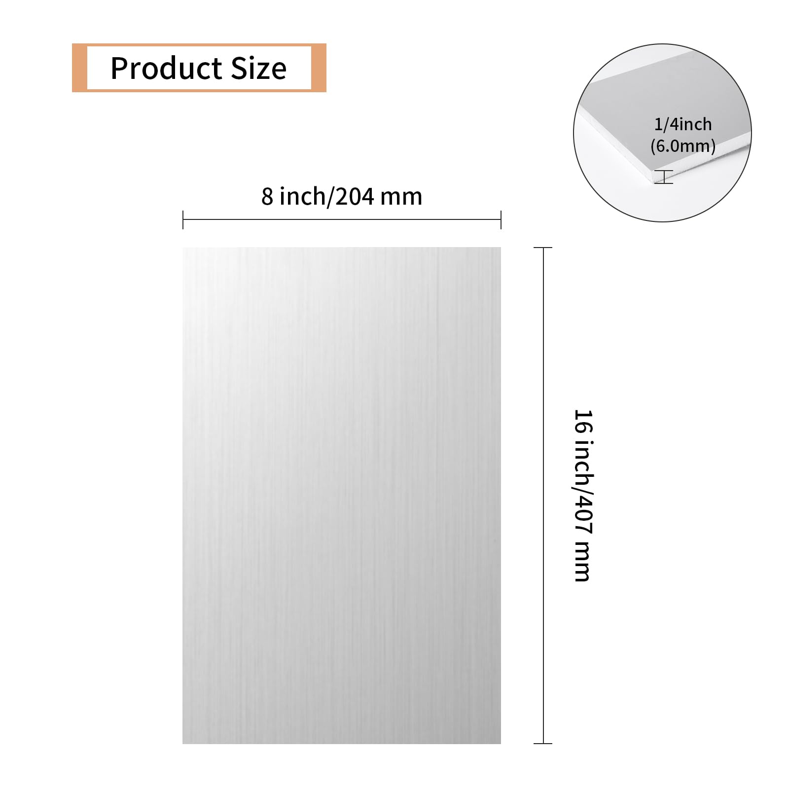 5PCS 6061 Aluminum Sheet Metal 1/4" x 4" x 4", Aluminum Plates Covered with Protective Film, Heat Treatable Aluminum Flat Bar for DIY Craft, Industry