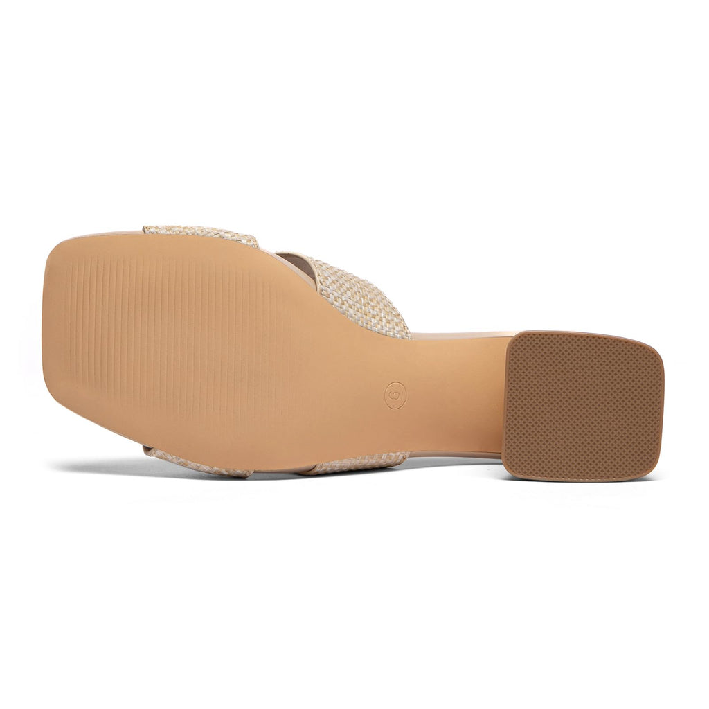 Women's Square Open Toe Sandals Low Block Chunky Heel Slip on Comfortable Casual Sandals for Daily Wear