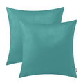 BRAWARM Faux Leather Throw Pillow Covers 16 X 16 Inches - Black Leather Pilow Covers Pack of 2, Solid Dyed Leather Pillowcases for Couch Bed Sofa Garden Home Decorative
