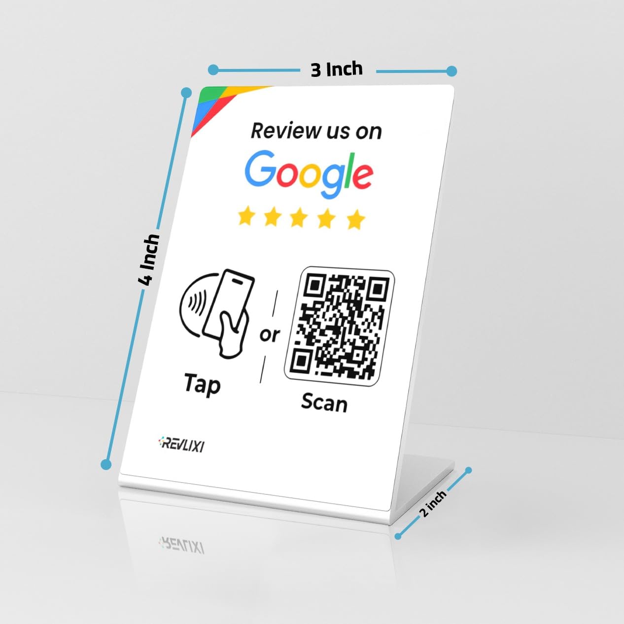 Google Review Stand -Boost Reviews w/Reusable Google Review Tap Card Stand & QR Code Stand- No App or Subscription - Android & iPhone Compatible-Boost Google Reviews for Online Growth