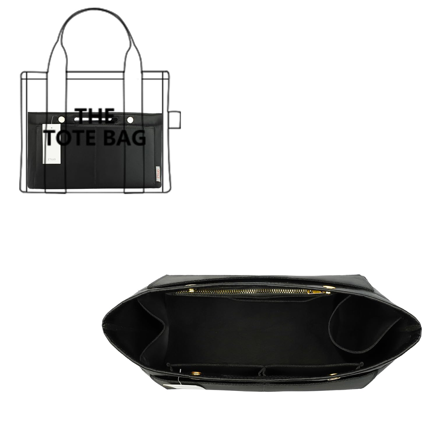 ZTUJO Purse Organizer Insert For Handbag & Tote Shaper,Tote Bag Organizer Insert For Speedy Neverful, 6 Sizes(Small, Silky Brown)