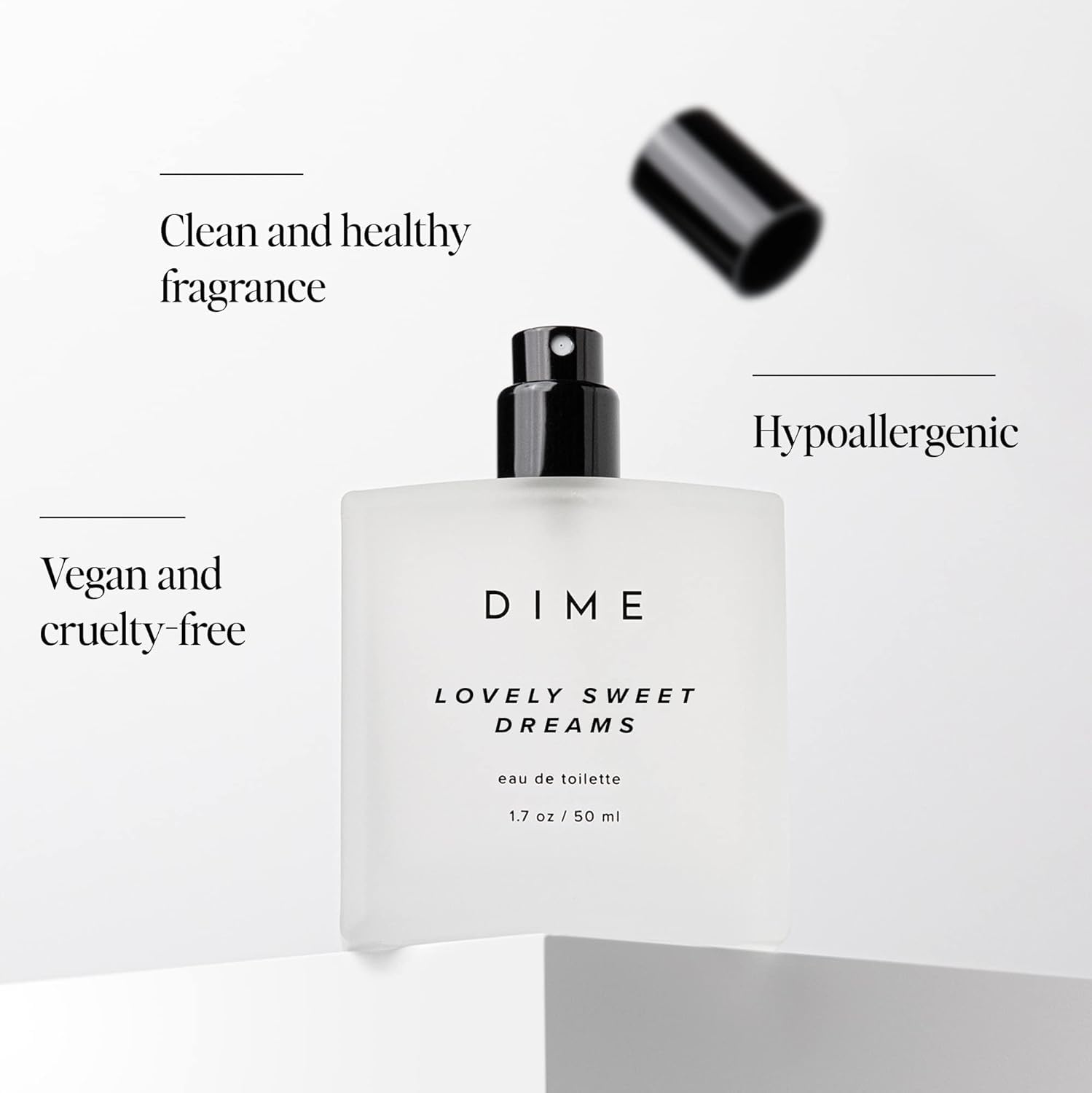 DIME Beauty Lovely Sweet Dreams Travel Perfume, Soft Floral Perfume for Women with Freesia, Vanilla Cream & Amber, Eau de Toilette Spray, Vegan, 0.34 oz / 10 ml