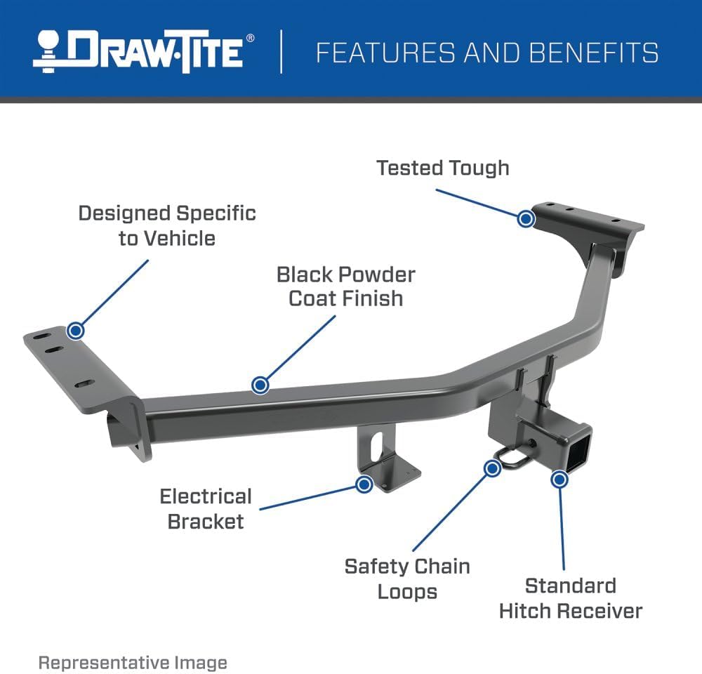 Draw-Tite 75225 Class IV Trailer Hitch, 2 Inch Receiver Compatible with Acura MDX 2014-2020, Honda Pilot 2016-2022 Model Years